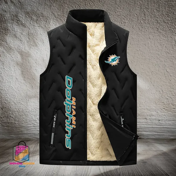 Miami Dolphins Lined Outdoor Sports Business Vest PURVETA179 - Image 3