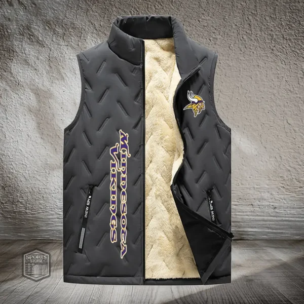 Minnesota Vikings Lined Outdoor Sports Business Vest PURVETA180