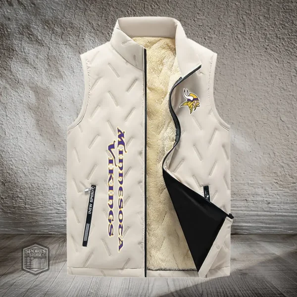 Minnesota Vikings Lined Outdoor Sports Business Vest PURVETA180 - Image 2