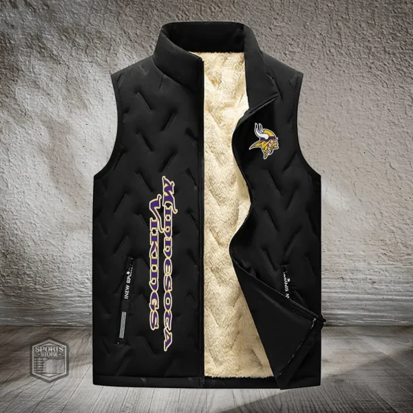 Minnesota Vikings Lined Outdoor Sports Business Vest PURVETA180 - Image 3