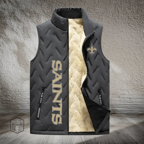 New Orleans Saints Lined Outdoor Sports Business Vest PURVETA182 - Image 2