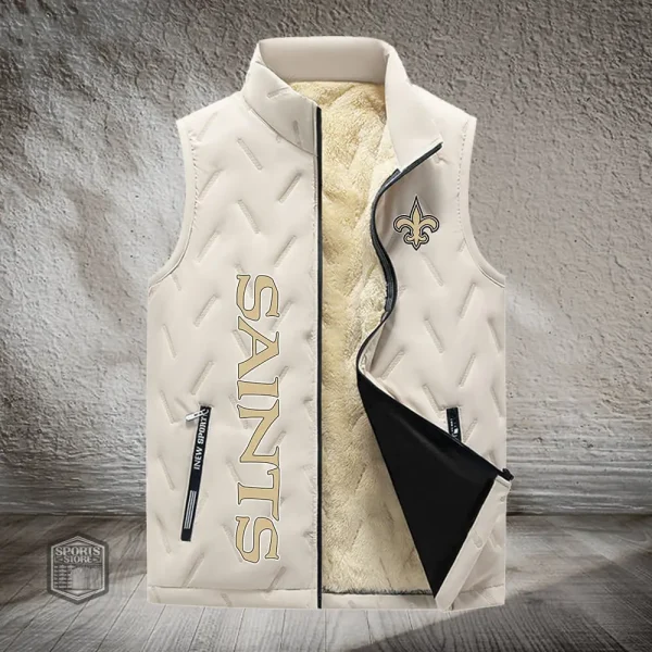New Orleans Saints Lined Outdoor Sports Business Vest PURVETA182 - Image 3