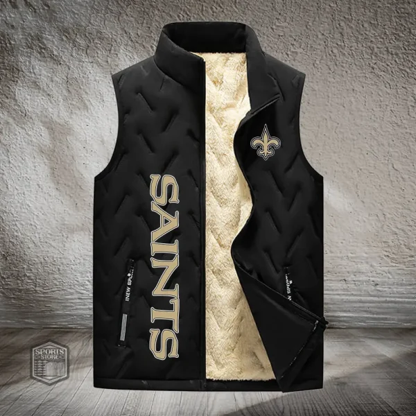 New Orleans Saints Lined Outdoor Sports Business Vest PURVETA182