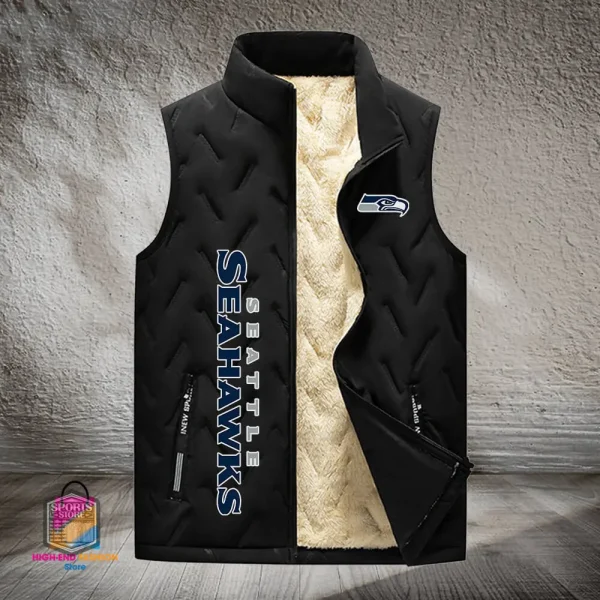 Seattle Seahawks Lined Outdoor Sports Business Vest PURVETA188 - Image 3