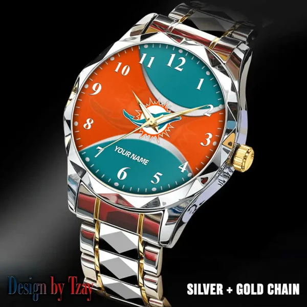 Miami Dolphins Luxury Automatic Stainless Steel Business Waterproof Watches For Men's 2025 SPTDMW918 - Image 2