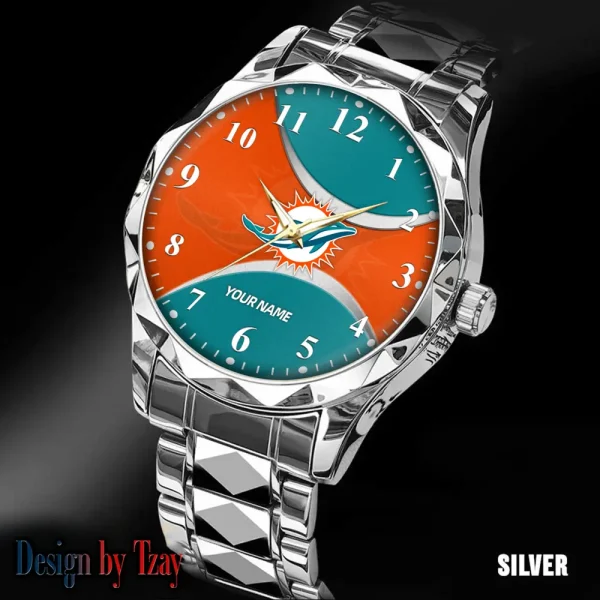 Miami Dolphins Luxury Automatic Stainless Steel Business Waterproof Watches For Men's 2025 SPTDMW918 - Image 5