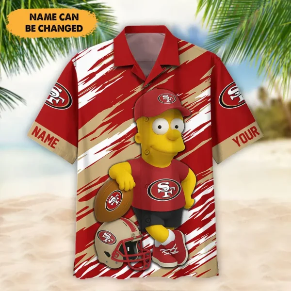 San Francisco 49ers NFL And Cartoon Character Simps Hawaiian Shirt Custom Name Best Gift For Fan AZHWS1040