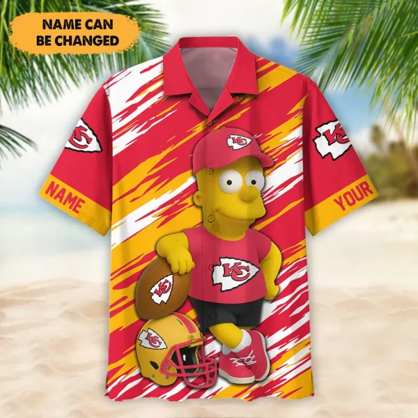 Kansas City Chiefs NFL And Cartoon Character Simps Hawaiian Shirt Custom Name Best Gift For Fan AZHWS1042