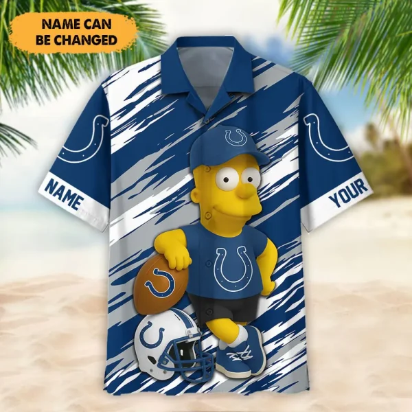 Indianapolis Colts NFL And Cartoon Character Simps Hawaiian Shirt Custom Name Best Gift For Fan AZHWS1055