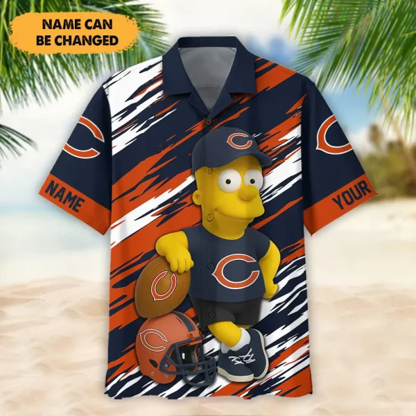 Chicago Bears NFL And Cartoon Character Simps Hawaiian Shirt Custom Name Best Gift For Fan AZHWS1057