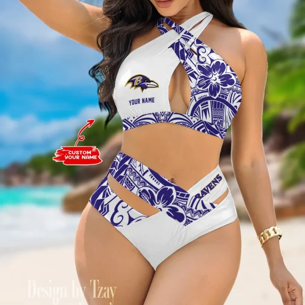 Baltimore Ravens Crossover Strap Bikini Set S9BCCB207