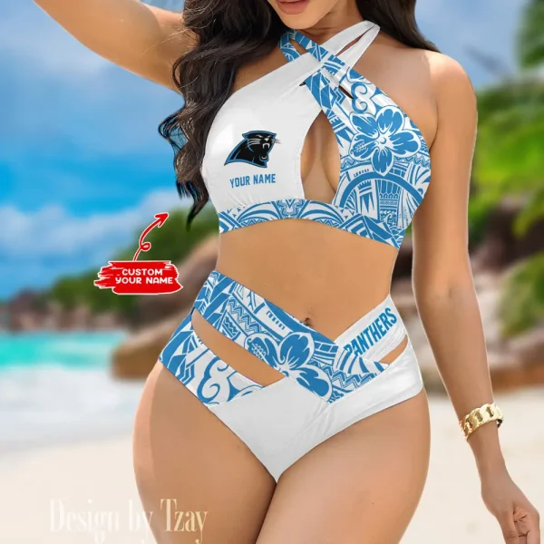 Carolina Panthers Crossover Strap Bikini Set S9BCCB209