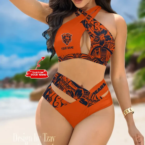 Chicago Bears Crossover Strap Bikini Set S9BCCB210