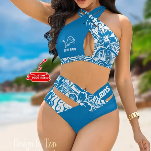 Detroit Lions Crossover Strap Bikini Set S9BCCB215