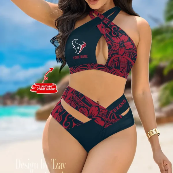Houston Texans Crossover Strap Bikini Set S9BCCB217