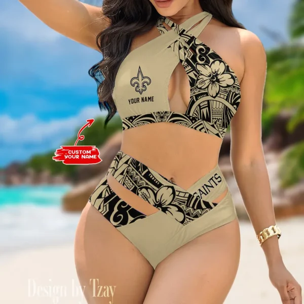 New Orleans Saints Crossover Strap Bikini Set S9BCCB227