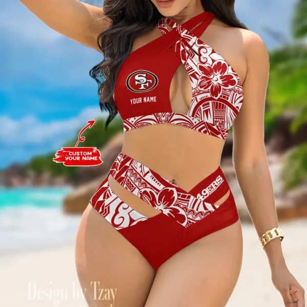 San Francisco 49ers Crossover Strap Bikini Set S9BCCB232