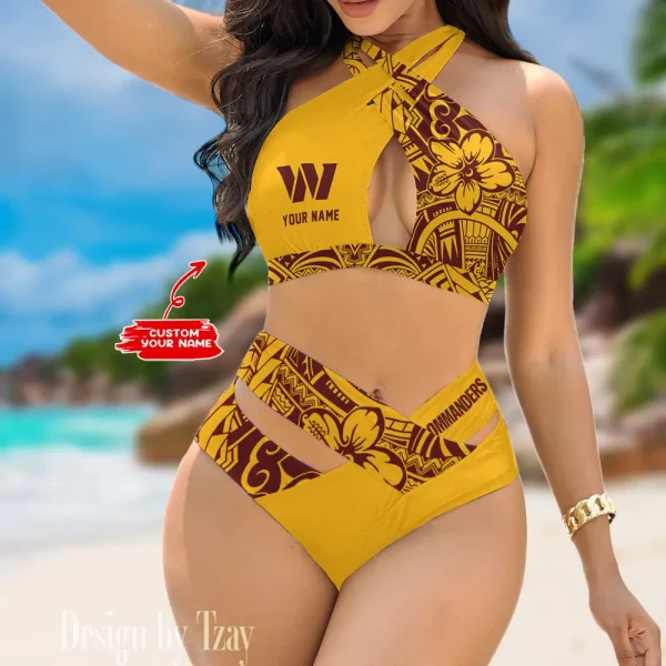 Washington Commanders Crossover Strap Bikini Set S9BCCB236