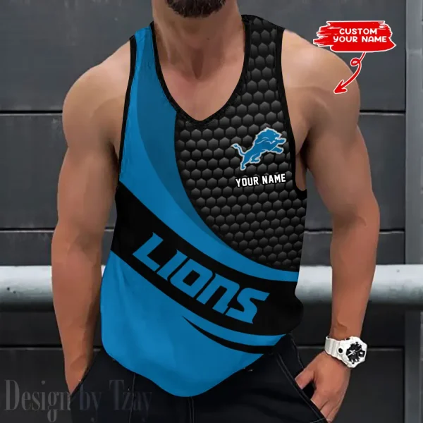 Detroit Lions 3D Printed Sleeveless Sport Tank Top Shirt New Style 2025 AZTTS213