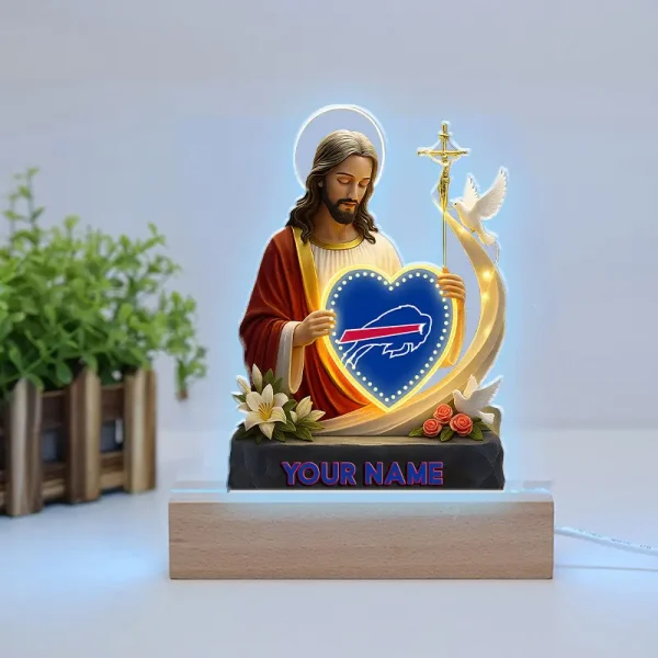 Buffalo Bills Football US Team And Jesus Night Led Light Custom Name Best Gift For Fan AZALNL067 - Image 3