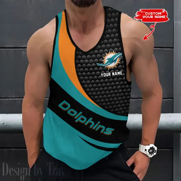 Miami Dolphins 3D Printed Sleeveless Sport Tank Top Shirt New Style 2025 AZTTS222