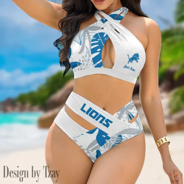 Detroit Lions Crossover Strap Bikini Set S9BCCB247