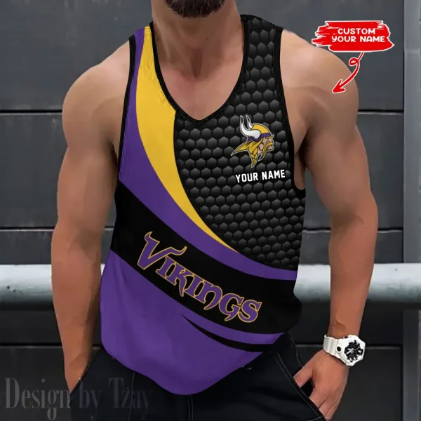Minnesota Vikings 3D Printed Sleeveless Sport Tank Top Shirt New Style 2025 AZTTS223
