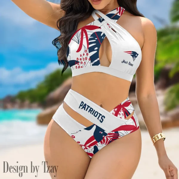 New England Patriots Crossover Strap Bikini Set S9BCCB258