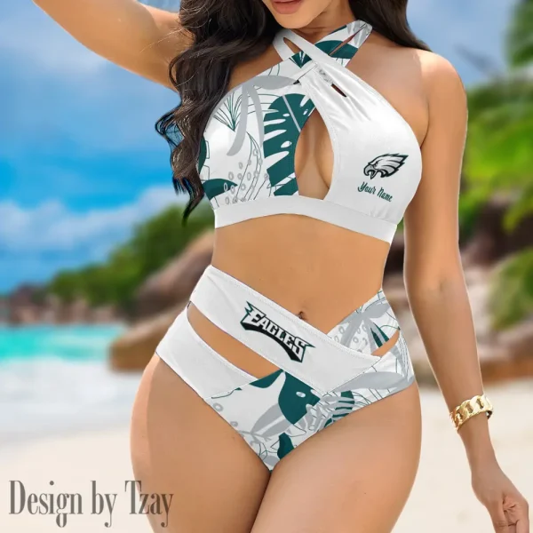 Philadelphia Eagles Crossover Strap Bikini Set S9BCCB262