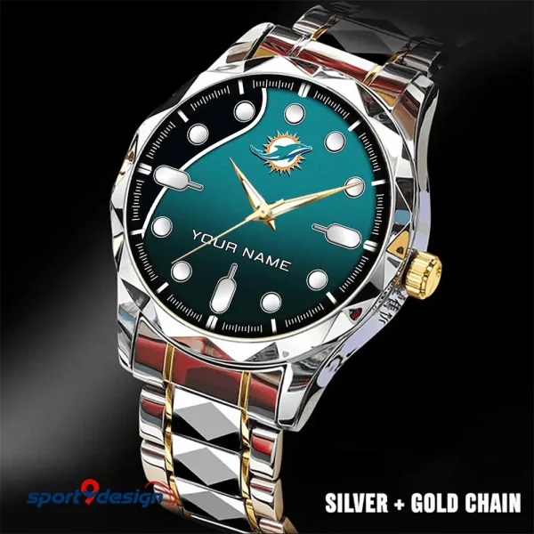 Miami Dolphins Luxury Automatic Stainless Steel Business Waterproof Watches For Men's 2025 SPTDMW950 - Image 2