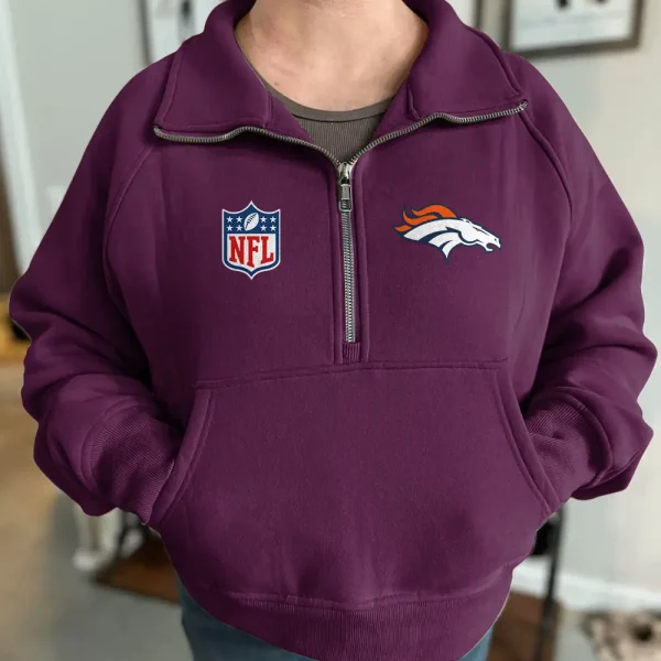 Detroit Lions CQMLCVH Women Half Zip Hoodie - Image 3
