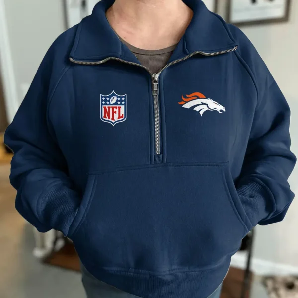 Detroit Lions CQMLCVH Women Half Zip Hoodie - Image 4