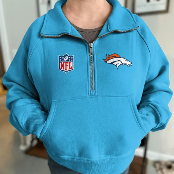 Detroit Lions CQMLCVH Women Half Zip Hoodie - Image 5