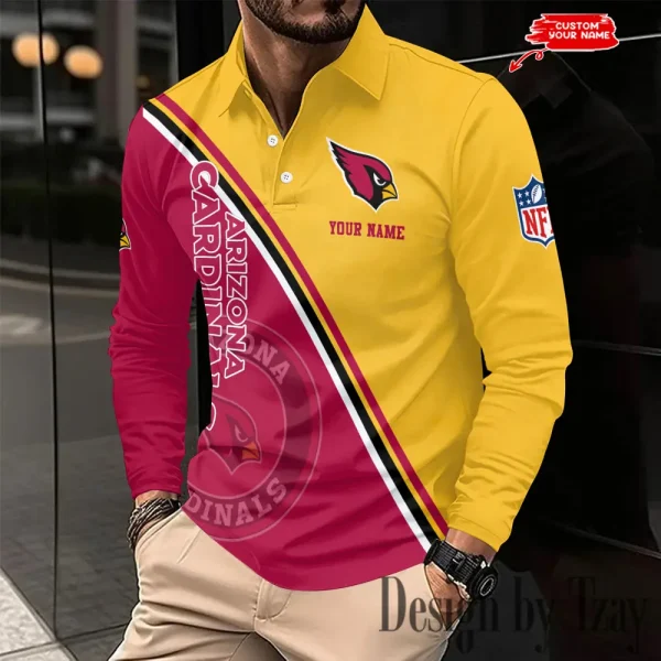 Arizona Cardinals Fashion Men's Business Long Sleeve T-Shirt SPTLSPS264 - Image 2