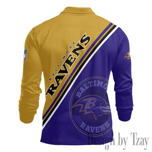 Baltimore Ravens Fashion Men's Business Long Sleeve T-Shirt SPTLSPS266 - Image 3