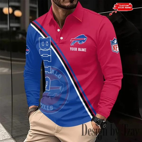Buffalo Bills Fashion Men's Business Long Sleeve T-Shirt SPTLSPS267 - Image 2