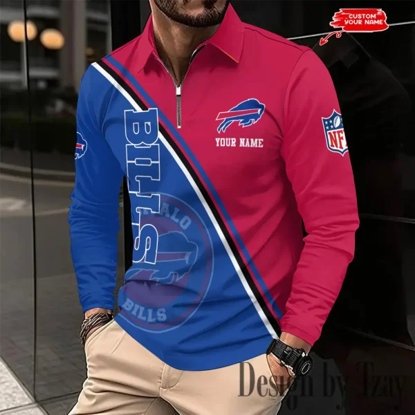 Buffalo Bills Fashion Men's Business Long Sleeve T-Shirt SPTLSPS267