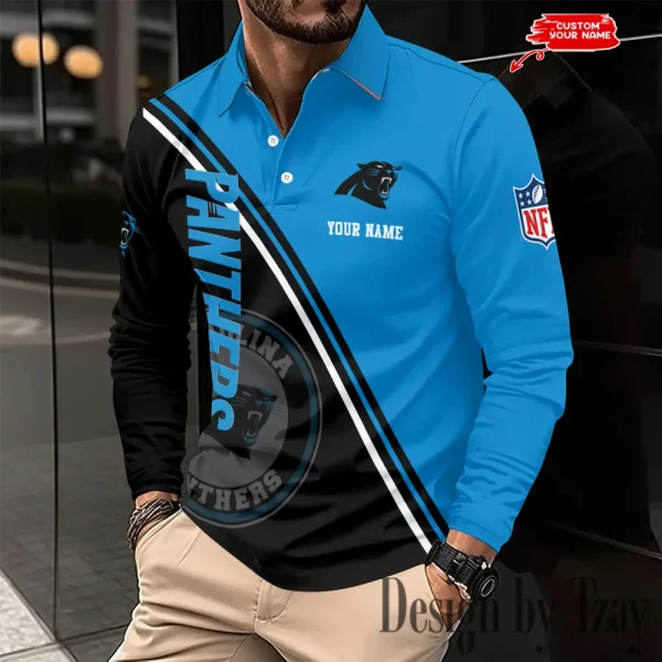 Carolina Panthers Fashion Men's Business Long Sleeve T-Shirt SPTLSPS268 - Image 2