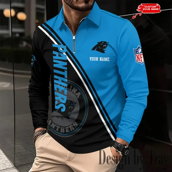 Carolina Panthers Fashion Men's Business Long Sleeve T-Shirt SPTLSPS268