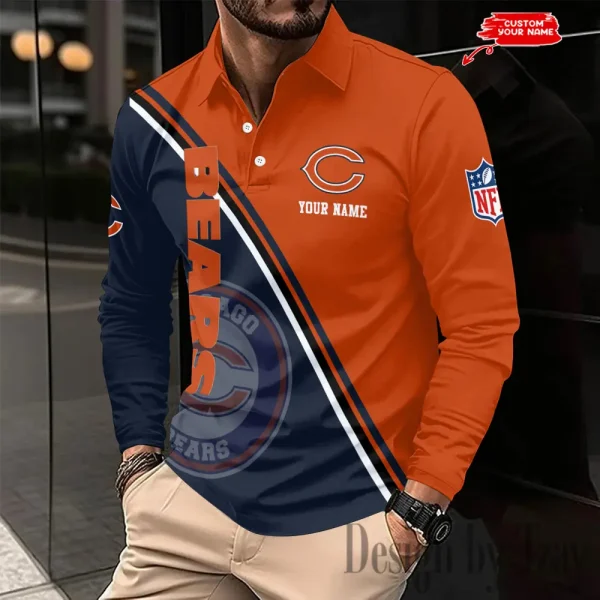 Chicago Bears Fashion Men's Business Long Sleeve T-Shirt SPTLSPS269 - Image 2