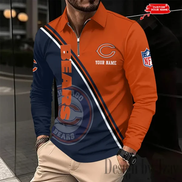 Chicago Bears Fashion Men's Business Long Sleeve T-Shirt SPTLSPS269