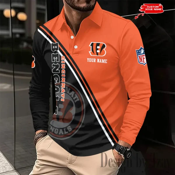 Cincinnati Bengals Fashion Men's Business Long Sleeve T-Shirt SPTLSPS270 - Image 2