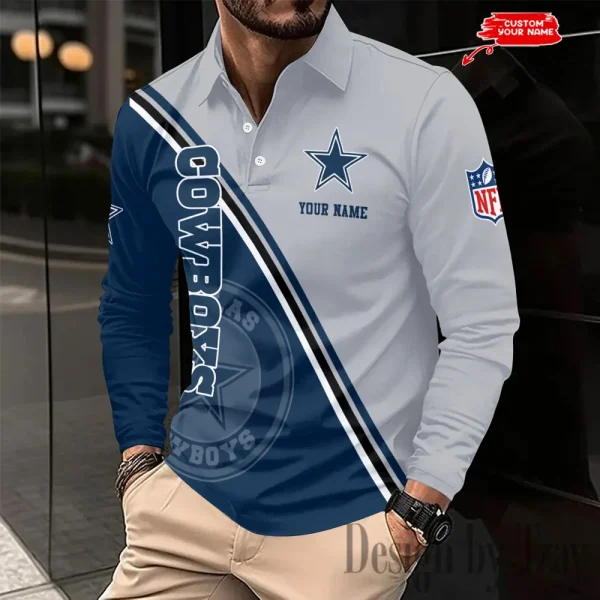 Dallas Cowboys Fashion Men's Business Long Sleeve T-Shirt SPTLSPS272