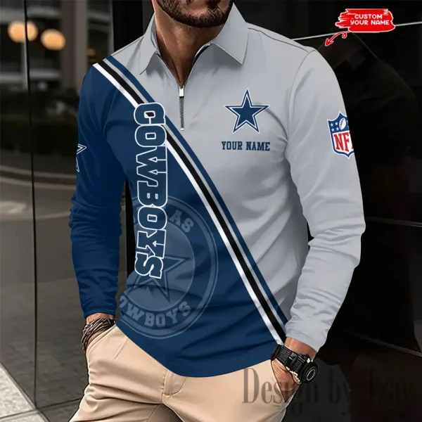 Dallas Cowboys Fashion Men's Business Long Sleeve T-Shirt SPTLSPS272 - Image 2