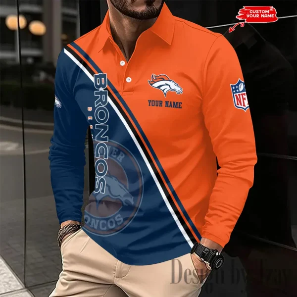 Denver Broncos Fashion Men's Business Long Sleeve T-Shirt SPTLSPS273 - Image 2