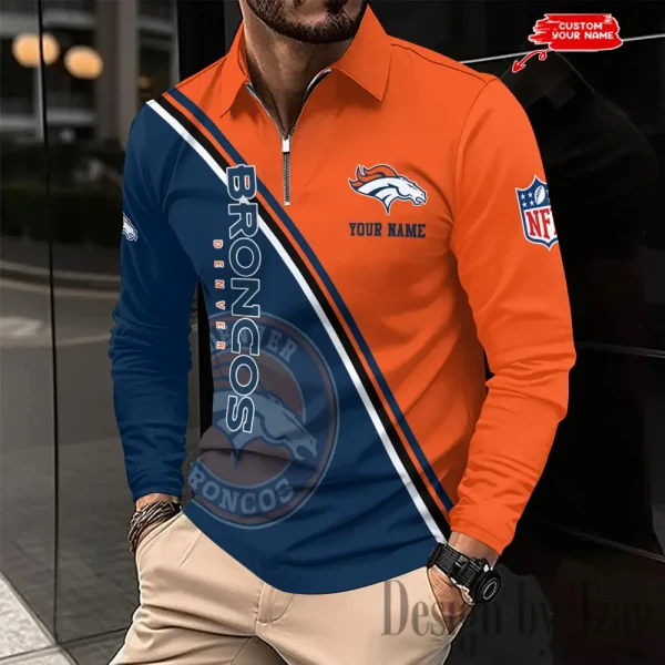 Denver Broncos Fashion Men's Business Long Sleeve T-Shirt SPTLSPS273