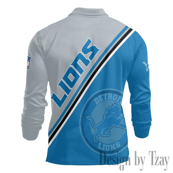 Detroit Lions Fashion Men's Business Long Sleeve T-Shirt SPTLSPS274 - Image 3