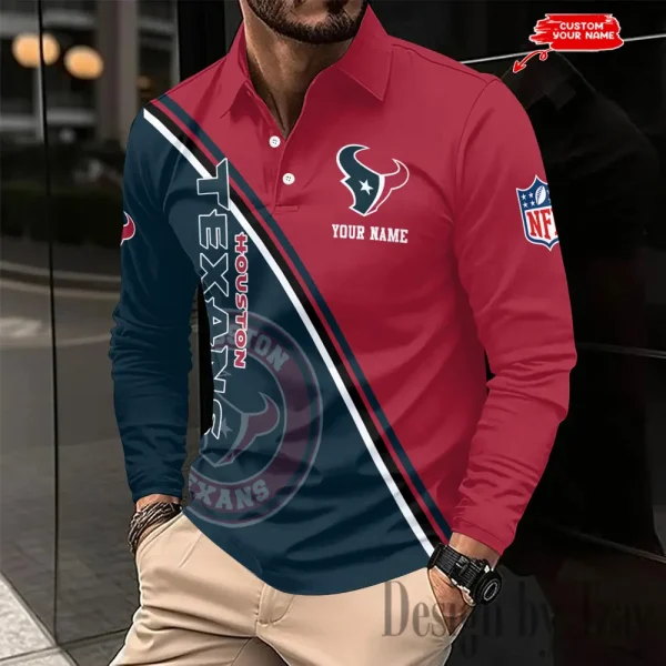 Houston Texans Fashion Men's Business Long Sleeve T-Shirt SPTLSPS276