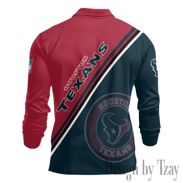 Houston Texans Fashion Men's Business Long Sleeve T-Shirt SPTLSPS276 - Image 3