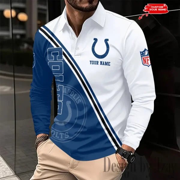Indianapolis Colts Fashion Men's Business Long Sleeve T-Shirt SPTLSPS277 - Image 2